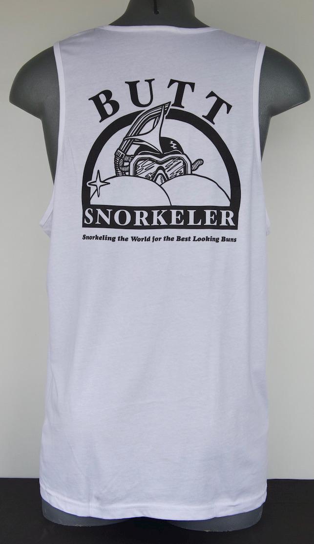Butt Snorkeler White Tank Top: Booty Positive Apparel view 2