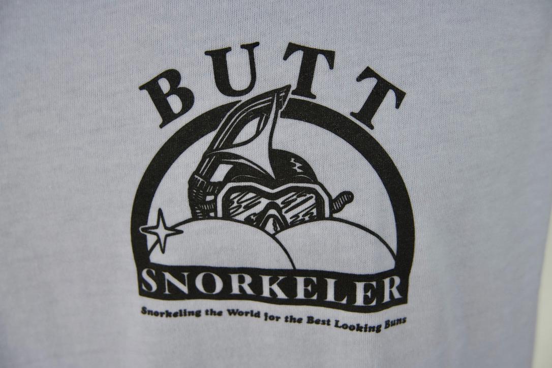 Butt Snorkeler White Tank Top: Booty Positive Apparel view 6