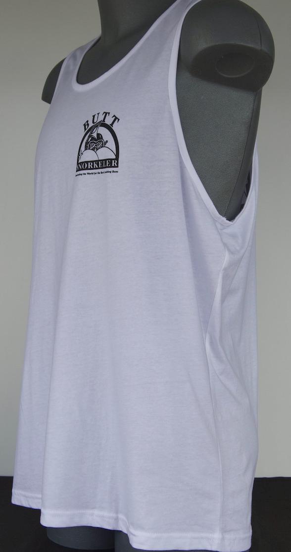 Butt Snorkeler White Tank Top: Booty Positive Apparel view 8