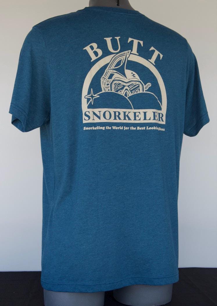 Denim Blue - Cream B.S Logo from Buttsnorkeler.