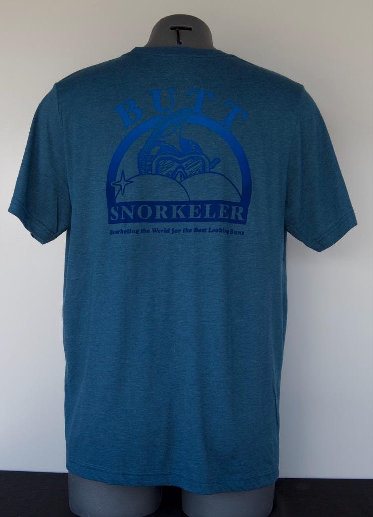 Heather Blue - Blue B.S Logo from Buttsnorkeler.