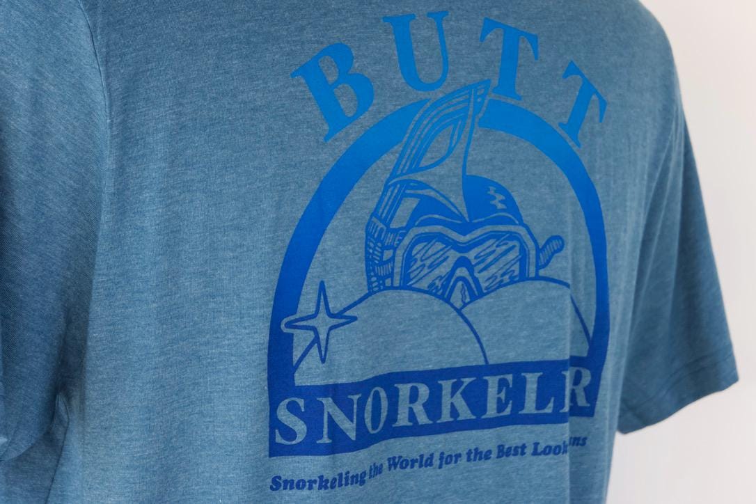 Heather Blue - Blue B.S Logo from Buttsnorkeler. view 2