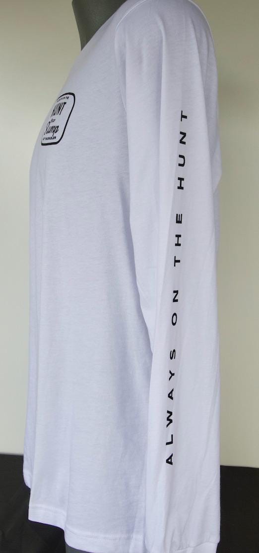 Hunt For Rump (White) Long Sleeve Tee - By Buttsnorkeler. view 6