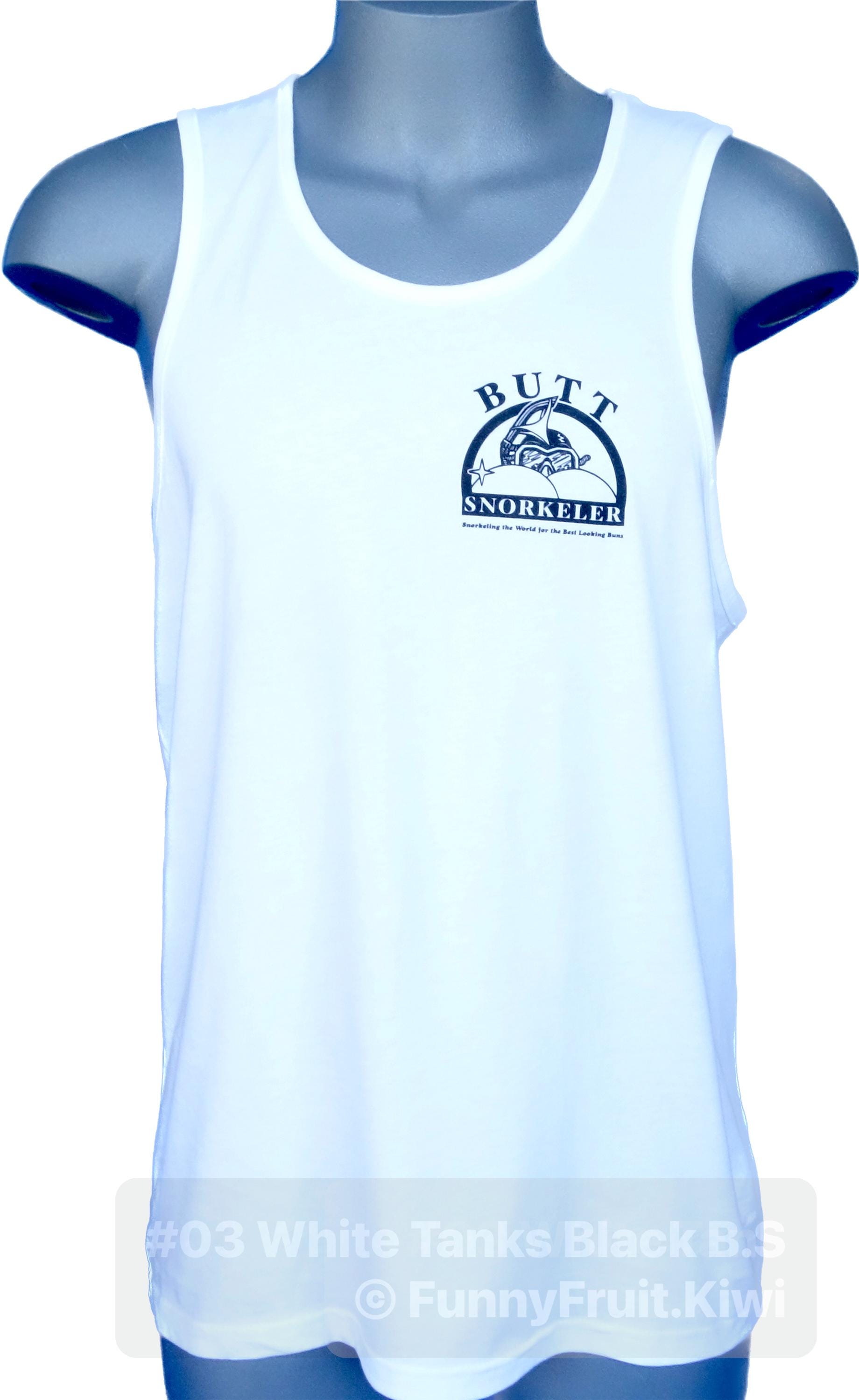 Original ButtSnorkeler White Tank - B.S Logo