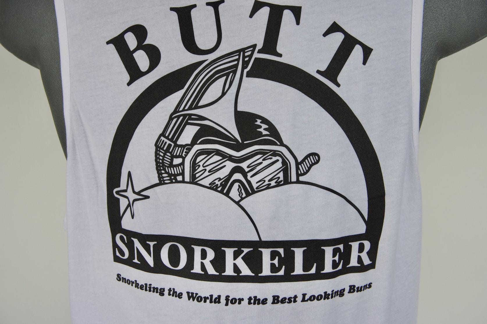 Original ButtSnorkeler White Tank - B.S Logo view 3
