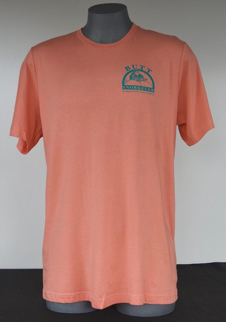 Pink Tee B.S Logo from Buttsnorkeler. view 4