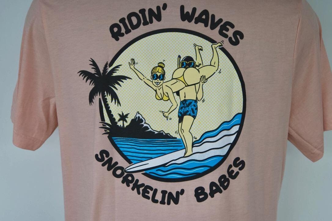 Ridin Waves Snorkelin Babes (Peach) from Buttsnorkeler. view 7