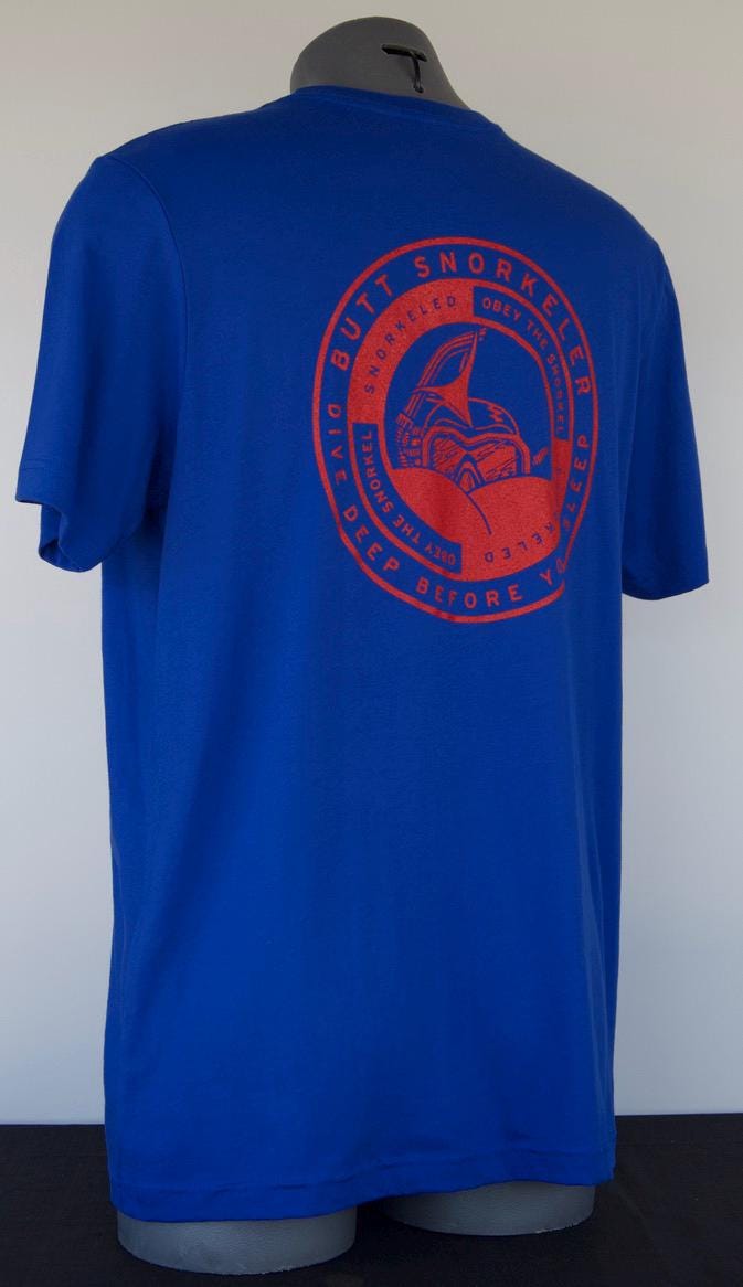 Royal Blue - Dive Deep Logo from Buttsnorkeler.